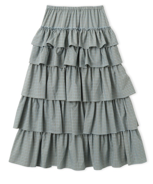 atmos pink（アトモスピンク）の「atmos pink Plaid Tiered Skirt / アトモス ピンク ティアード スカート（スカート・レディース・ミント/ブラウン・FREE）」の8枚目の写真