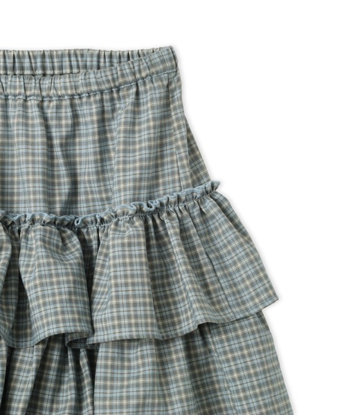 atmos pink（アトモスピンク）の「atmos pink Plaid Tiered Skirt / アトモス ピンク ティアード スカート（スカート・レディース・ミント/ブラウン・FREE）」の9枚目の写真