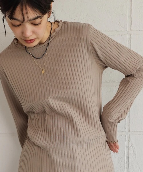 Bou Jeloud(ブージュルード)の「スリーブリブカットソー(Tシャツ/カットソー・レディース・グレイッシュベージュ/アイボリー/ブラック・MEDIUM/LARGE)」の20枚目の写真