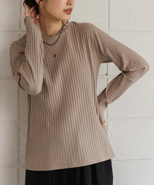 Bou Jeloud(ブージュルード)の「スリーブリブカットソー(Tシャツ/カットソー・レディース・グレイッシュベージュ/アイボリー/ブラック・MEDIUM/LARGE)」の21枚目の写真