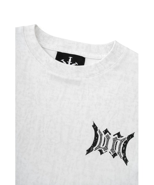 UNKNOWN LONDON（アンノウン・ロンドン）の「ロンT｜Cursive Rhinestone Layered Long Sleeve｜Unknown London（Tシャツ/カットソー・メンズ・ホワイト/ブラック・SMALL/MEDIUM）」の11枚目の写真
