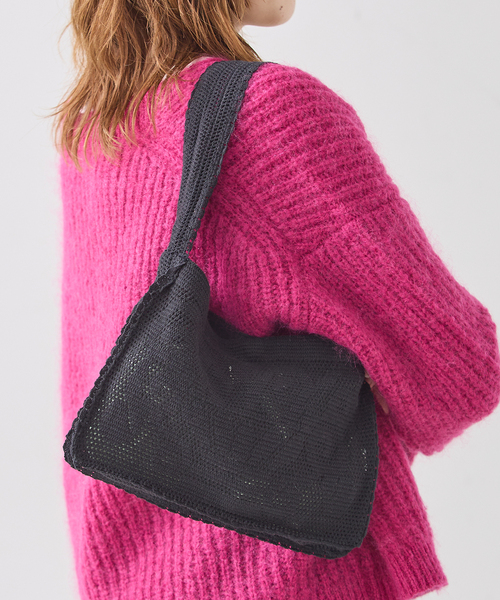 Nananita(ナナニータ)の「NANANITA/ナナニータ FOUNTAIN CROCHET BAG バッグ(ショルダーバッグ・レディース・ブラック/アイボリー・FREE)」の2枚目の写真