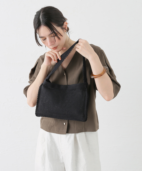 Nananita(ナナニータ)の「NANANITA/ナナニータ FOUNTAIN CROCHET BAG バッグ(ショルダーバッグ・レディース・ブラック/アイボリー・FREE)」の5枚目の写真