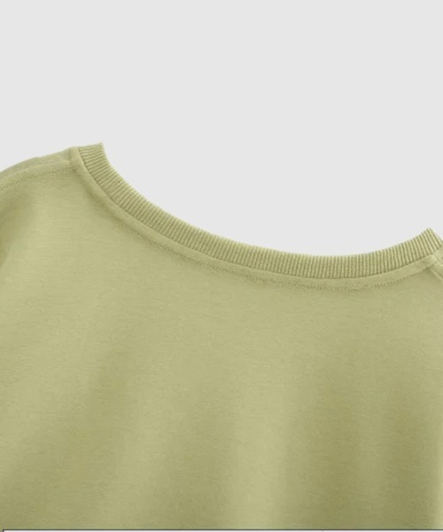 ONEP STAR（ワンピスター）の「ストライプ柄袖レイヤード風ドッキング長袖プルオーバー（Tシャツ/カットソー・レディース・グリーン/ネイビー・MEDIUM/LARGE/X-LARGE）」の14枚目の写真