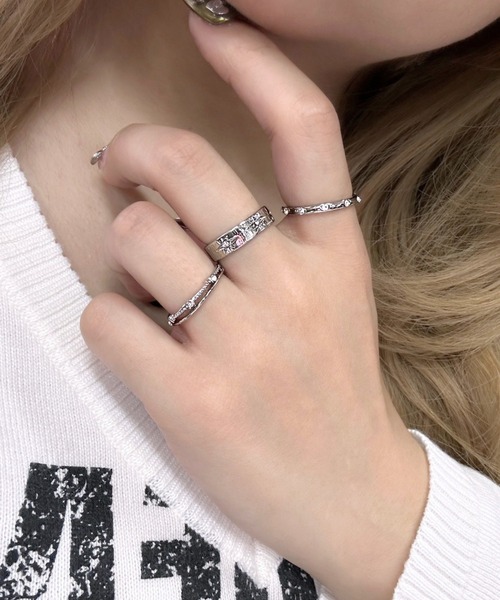 almo（アルモ）の「【466937】王道シンプルシルバーリング3点セット(RO)（リング・レディース・シルバー系1/シルバー系2・FREE）」の8枚目の写真