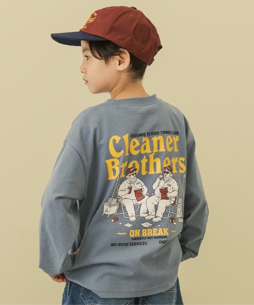 and D. petit main（アンドディープティマイン）の「【親子リンク】【365D.】OFUZAKEワイド長袖Tシャツ（Tシャツ/カットソー・キッズ・オフホワイト/グレイッシュベージュ/サックスブルー/ネイビー/ライトグレー・100cm/90cm/140cm/120cm/110cm/130cm）」の5枚目の写真