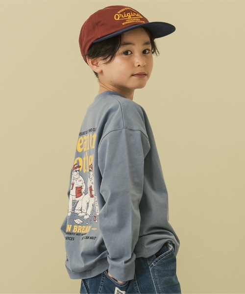and D. petit main（アンドディープティマイン）の「【親子リンク】【365D.】OFUZAKEワイド長袖Tシャツ（Tシャツ/カットソー・キッズ・オフホワイト/グレイッシュベージュ/サックスブルー/ネイビー/ライトグレー・100cm/90cm/140cm/120cm/110cm/130cm）」の6枚目の写真