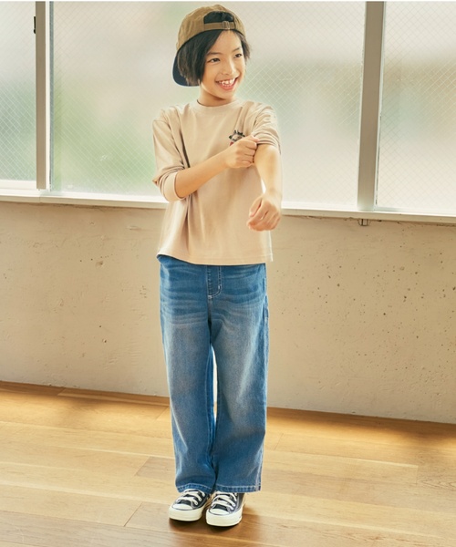 and D. petit main（アンドディープティマイン）の「【親子リンク】【365D.】OFUZAKEワイド長袖Tシャツ（Tシャツ/カットソー・キッズ・オフホワイト/グレイッシュベージュ/サックスブルー/ネイビー/ライトグレー・100cm/90cm/140cm/120cm/110cm/130cm）」の21枚目の写真