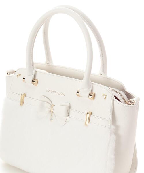 SAMANTHAVEGA（サマンサベガ）の「ファーアクセントリボンハンドバッグ（ハンドバッグ・レディース・ブラック/ホワイト・FREE）」の10枚目の写真