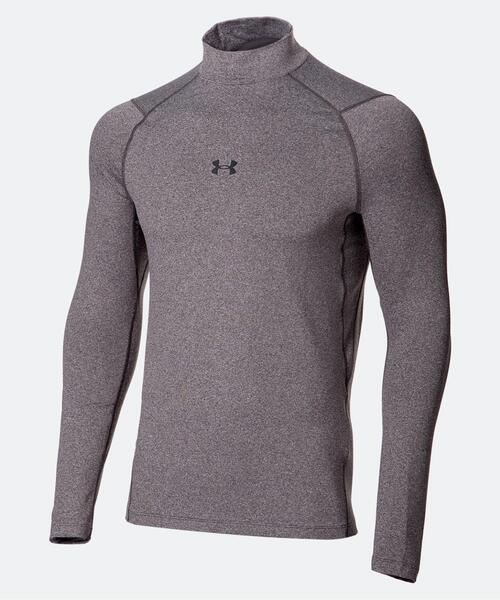 UNDER ARMOUR(アンダーアーマー)の「UAコールドギアアーマー フィッティド ロングスリーブ モックネック シャツ (トレーニング/メンズ)(Tシャツ/カットソー・メンズ・グレー・3XL/L/2XL/M/XL/S)」の1枚目の写真