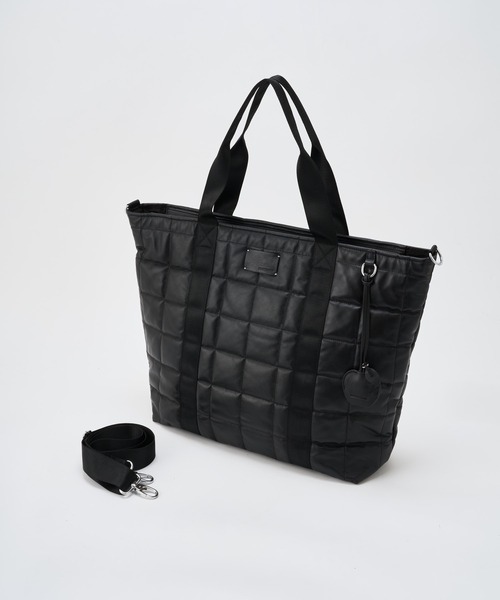 ADAM PATEK(アダムパテック)の「【ADAMPATEK/アダムパテック】 w/r leather quilting BIG tote キルティングトート Big(トートバッグ・メンズ・ブラック・FREE)」の1枚目の写真