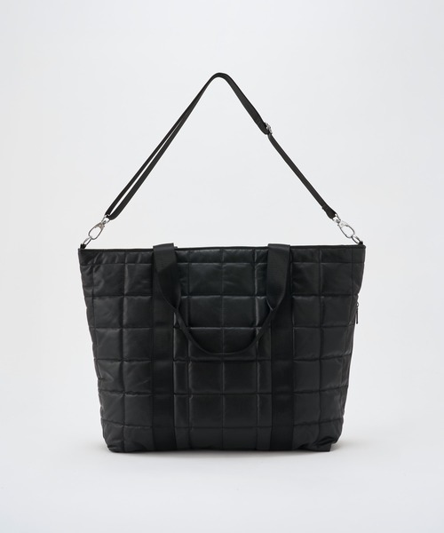 ADAM PATEK(アダムパテック)の「【ADAMPATEK/アダムパテック】 w/r leather quilting BIG tote キルティングトート Big(トートバッグ・メンズ・ブラック・FREE)」の6枚目の写真