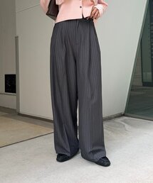 ストライプタックワイドパンツ