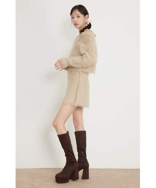 rienda(リエンダ)の「フラッフィーニットセットアップ 秋服 冬服(セットアップ・レディース・ピンク/ベージュ/ホワイト・FREE)」の10枚目の写真
