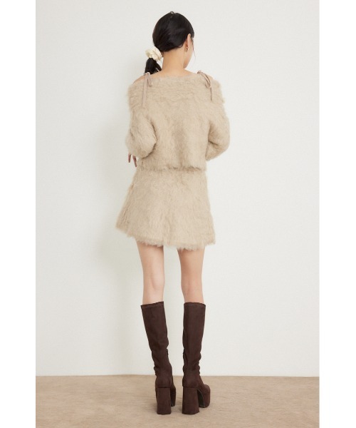 rienda(リエンダ)の「フラッフィーニットセットアップ 秋服 冬服(セットアップ・レディース・ピンク/ベージュ/ホワイト・FREE)」の11枚目の写真