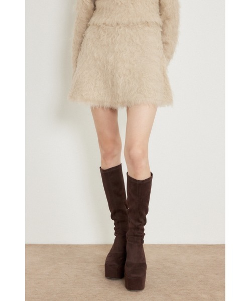 rienda(リエンダ)の「フラッフィーニットセットアップ 秋服 冬服(セットアップ・レディース・ピンク/ベージュ/ホワイト・FREE)」の15枚目の写真