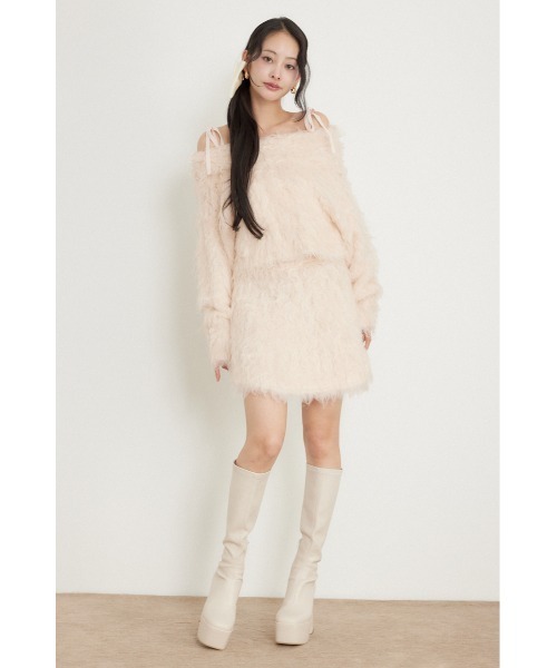 rienda(リエンダ)の「フラッフィーニットセットアップ 秋服 冬服(セットアップ・レディース・ピンク/ベージュ/ホワイト・FREE)」の21枚目の写真
