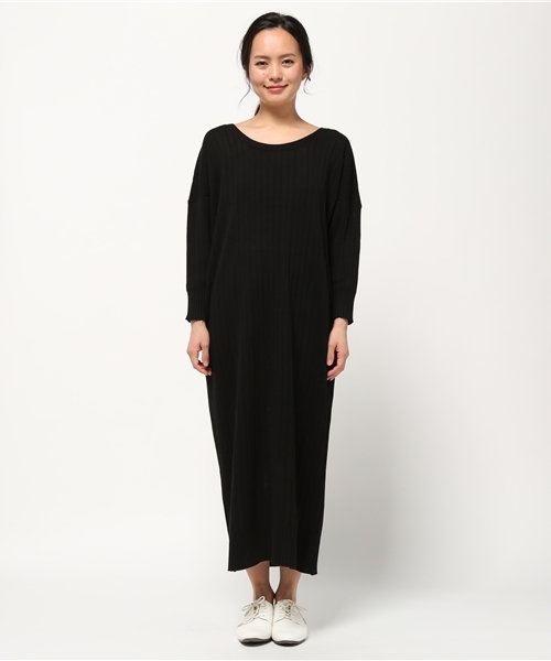 FRAMeWORK(フレームワーク)の「リブアミ ロングワンピース◆(ワンピース・レディース・グレー/ホワイト/ブラック・FREE)」の7枚目の写真