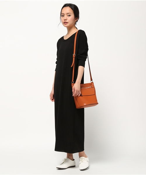 FRAMeWORK(フレームワーク)の「リブアミ ロングワンピース◆(ワンピース・レディース・グレー/ホワイト/ブラック・FREE)」の12枚目の写真