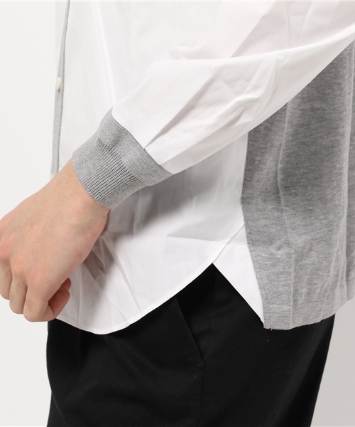 WRAPINKNOT（ラッピンノット）の「ニットカラーハイブリッドシャツ（シャツ/ブラウス・メンズ・カーキ/オフホワイト・3/2）」の7枚目の写真