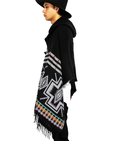 8(eight)（エイト）の「ネイティブ柄 ポンチョ フード付き マフラー