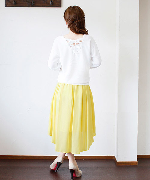 BLUEEAST（ブルーイースト）の「イレギュラーヘム・カラフルスカート（スカート・レディース・ブルー/イエロー/ライトグレー/ピンク・MEDIUM）」の12枚目の写真