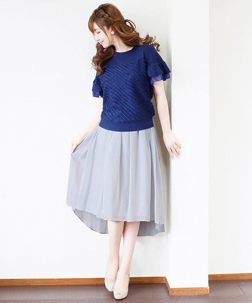 BLUEEAST（ブルーイースト）の「イレギュラーヘム・カラフルスカート（スカート・レディース・ブルー/イエロー/ライトグレー/ピンク・MEDIUM）」の13枚目の写真