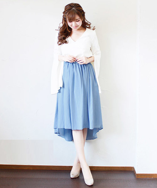 BLUEEAST（ブルーイースト）の「イレギュラーヘム・カラフルスカート（スカート・レディース・ブルー/イエロー/ライトグレー/ピンク・MEDIUM）」の14枚目の写真