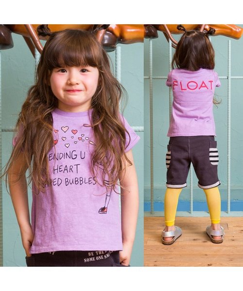 BREEZE（ブリーズ）の「3柄ガールズモチーフTシャツ（Tシャツ/カットソー・キッズ・ライム/チャコール/パープル・140/100/120/110/130/90/80/70）」の5枚目の写真