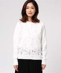 【sov.】美品 ダル糸 レース刺繍 アンサンブル ピンク カーディガン セット DOUBLE STANDARD CLOTHING（ダブルスタンダードクロージング）の