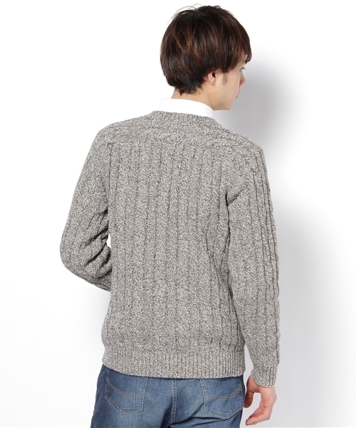 BEAUTY&YOUTH UNITED ARROWS(ビューティーアンドユースユナイテッドアローズ)の「BY SILK/CTN ケーブル クルーネック ◆(ニット/セーター・メンズ・グレー/ナチュラル・SMALL/MEDIUM/LARGE)」の4枚目の写真