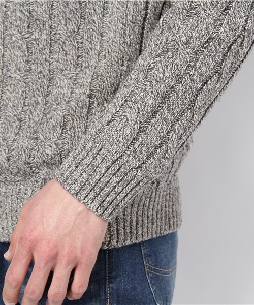 BEAUTY&YOUTH UNITED ARROWS(ビューティーアンドユースユナイテッドアローズ)の「BY SILK/CTN ケーブル クルーネック ◆(ニット/セーター・メンズ・グレー/ナチュラル・SMALL/MEDIUM/LARGE)」の6枚目の写真