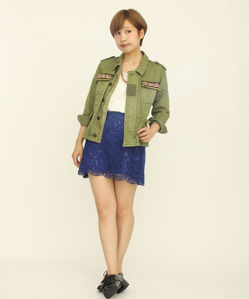 Another Edition(アナザーエディション)の「AE JQテープ ミリタリー BLSN(ブルゾン・レディース・ベージュ/オリーブ・SMALL/MEDIUM)」の17枚目の写真