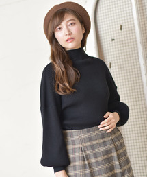 rps | ボトルネックリブ編みボリューム袖ニットプルオーバー(ニット/セーター)