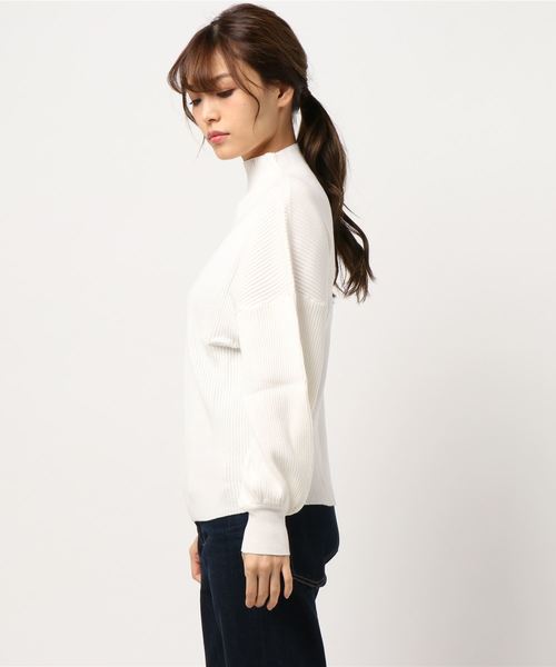 rps(アールピーエス)の「ボトルネックリブ編みボリューム袖ニットプルオーバー(ニット/セーター・レディース・ダークグリーン/杢グレー/グレー系その他/ブラック/アイボリー・M)」の11枚目の写真