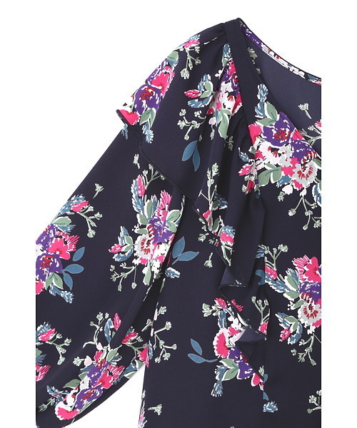 JILL STUART(ジルスチュアート)の「ベティフラワープリントブラウス(シャツ/ブラウス・レディース・ベージュ/ネイビー・MEDIUM/SMALL)」の5枚目の写真