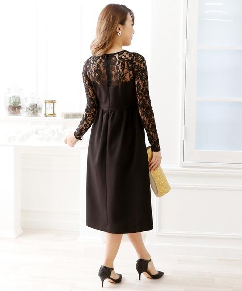 Doula Doula（ドゥーラドゥーラ）の「パーティードレスウエストリボンAラインドレス（ドレス・レディース・ブラック/ネイビー/ベージュ・L/M）」の5枚目の写真