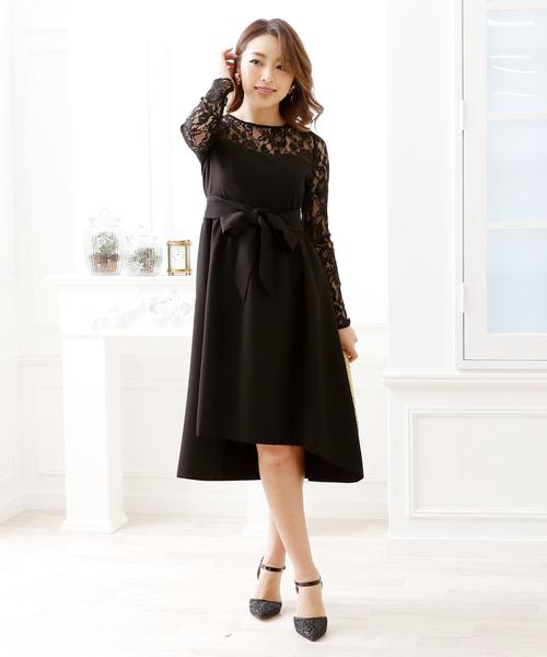 Doula Doula（ドゥーラドゥーラ）の「パーティードレスウエストリボンAラインドレス（ドレス・レディース・ブラック/ネイビー/ベージュ・L/M）」の13枚目の写真