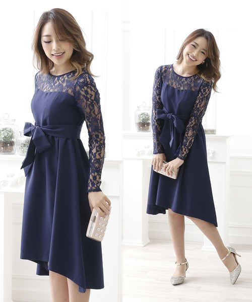 Doula Doula（ドゥーラドゥーラ）の「パーティードレスウエストリボンAラインドレス（ドレス・レディース・ブラック/ネイビー/ベージュ・L/M）」の21枚目の写真