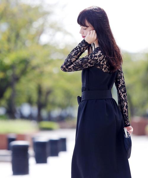 Doula Doula（ドゥーラドゥーラ）の「パーティードレスウエストリボンAラインドレス（ドレス・レディース・ブラック/ネイビー/ベージュ・L/M）」の22枚目の写真