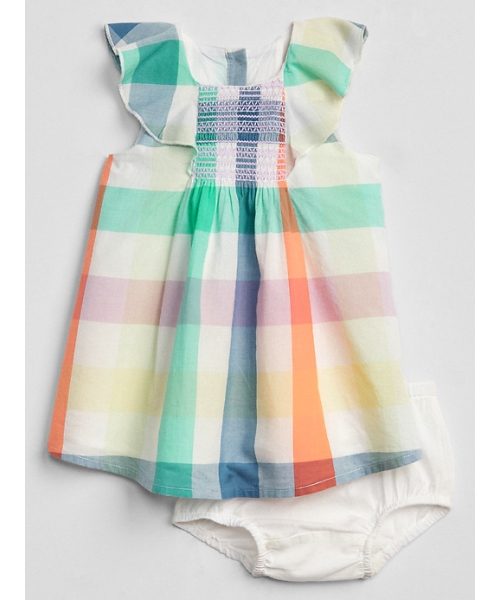 GAP（ギャップ）の「チェック フラッタースリーブドレス（ワンピース・キッズ・カラフル・18-24M/3-6M/12-18M/6-12M/0-3M）」の3枚目の写真