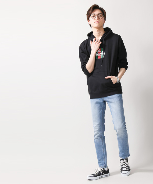 WEGO（ウィゴー）の「WEGO/FINALLYロゴプルパーカー（パーカー・メンズ・ブラック/ホワイト・LARGE/MEDIUM/SMALL）」の7枚目の写真