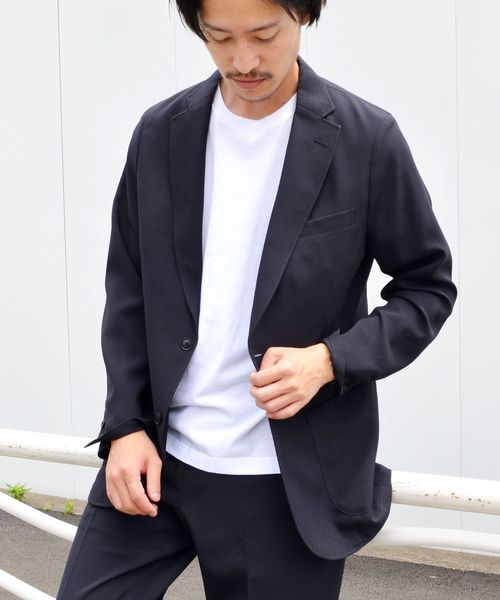 SHIPS(シップス)の「SC: ドライ ストレッチ セットアップ ジャケット□(テーラードジャケット・メンズ・グレー/ネイビー・SMALL/MEDIUM/LARGE/X-LARGE)」の3枚目の写真