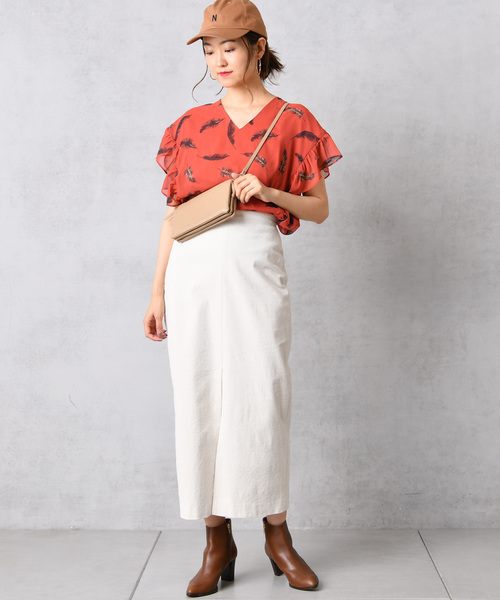 DouDou（ドゥドゥ）の「細コール天タイトスカート（スカート・レディース・オフホワイト/オリーブ/ピンク・36/38）」の10枚目の写真