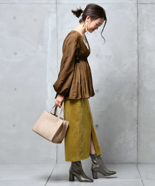 DouDou（ドゥドゥ）の「細コール天タイトスカート（スカート・レディース・オフホワイト/オリーブ/ピンク・36/38）」の17枚目の写真