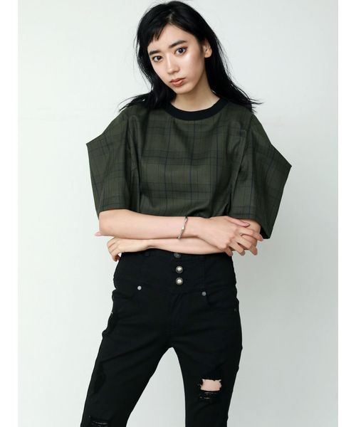 EMODA(エモダ)の「オーバースリーブトップ(Tシャツ/カットソー・レディース・グレー/レッド/カーキ・FREE)」の10枚目の写真