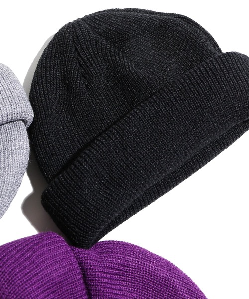 WEGO（ウィゴー）の「WEGO/2WAYロールニットキャップ（ニットキャップ/ビーニー・メンズ・ブラック/パープル/ネイビー/レッド/マスタード/杢グレー/イエロー系その他/オレンジ系その他・FREE）」の2枚目の写真