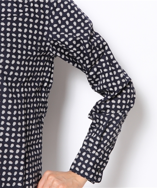 BEAMS BOY（ビームスボーイ）の「BEAMS BOY / プリントレギュラーカラーシャツ（シャツ/ブラウス・レディース・オリーブ/ネイビー・ONE SIZE）」の7枚目の写真