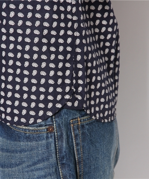 BEAMS BOY（ビームスボーイ）の「BEAMS BOY / プリントレギュラーカラーシャツ（シャツ/ブラウス・レディース・オリーブ/ネイビー・ONE SIZE）」の9枚目の写真