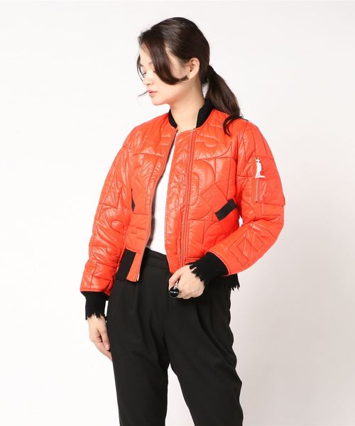 DIESEL(ディーゼル)の「WOMEN'S ロゴナイロンブルゾン(ナイロンジャケット・レディース・オレンジ/グリーン/ブラック・LARGE/MEDIUM/SMALL/X-SMALL/XX-SMALL)」の9枚目の写真